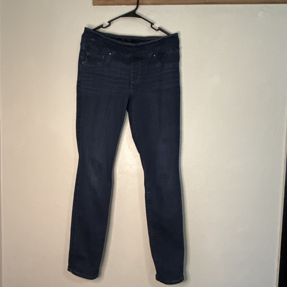 Lee Womens Med Wash Mid Rise Slim Fit Slim Leg Sculpting Pull On Jeans Sz 10L